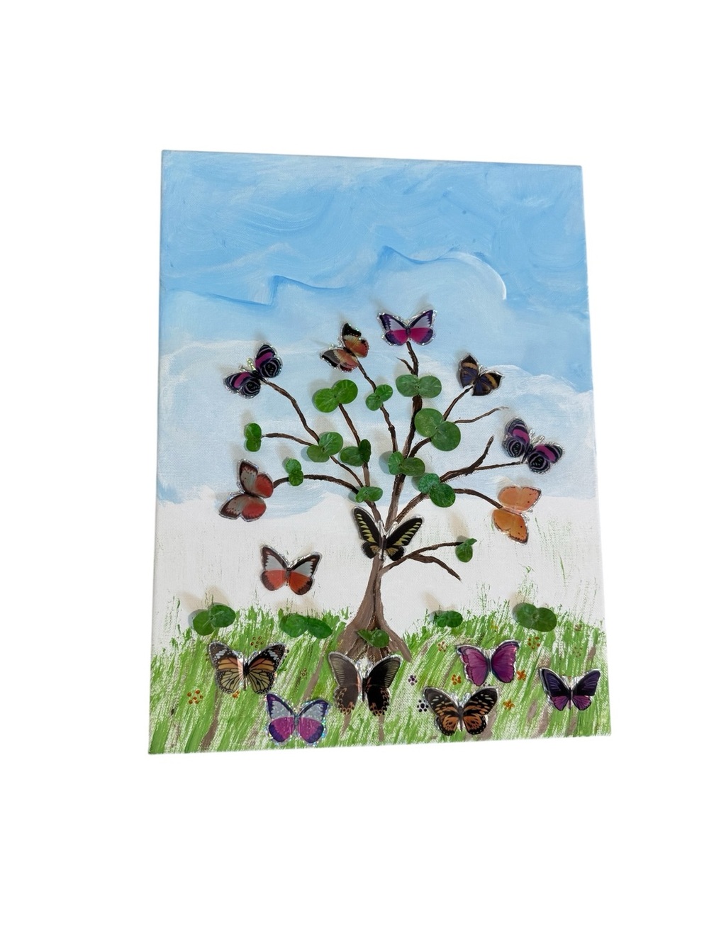 Butterfly Tree Canvas Wall Art Kids Room Nursery Cottagecore Decor
